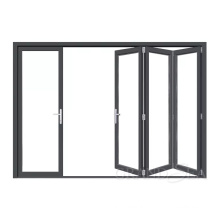 Best quality wholesale collapsible European save space aluminium bi folding sliding glass doors for patio